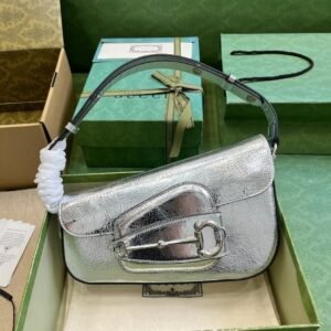 Gucci Horsebit 1955 Asymmetric Small Shoulder Bag.