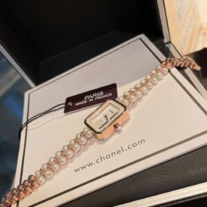 Pearl and Diamond Rectangular Women's Watch.
