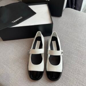 Chanel Calfskin Patent Mary Janes Flats