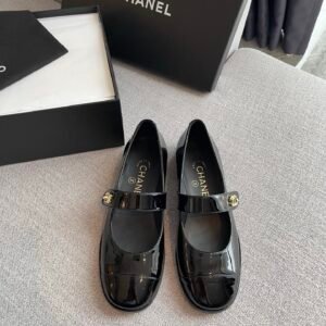 Chanel Calfskin Patent Mary Janes Flats